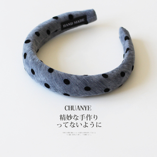 川野波点线条发箍女2026新款 高端头箍高颅顶发饰压发外出百搭发卡