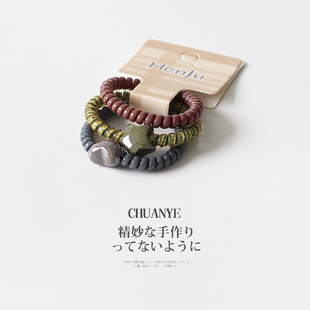 川野日韩糖果色爱心电话线女新款 发绳高马尾不塌头饰发饰 甜美个性