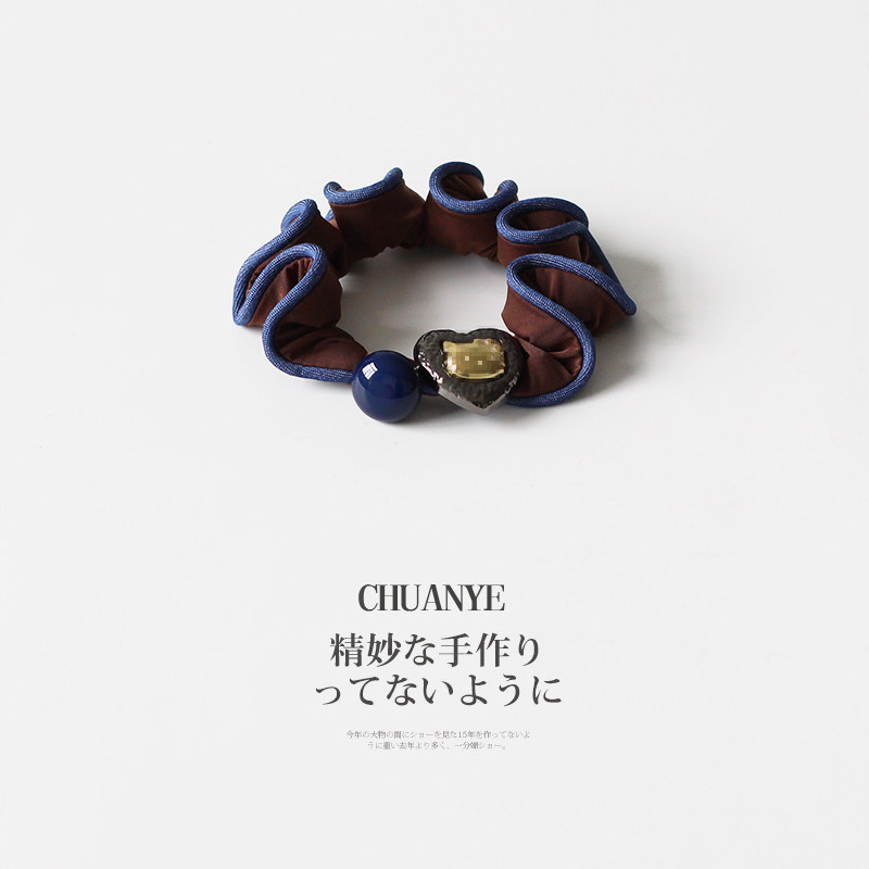 川野法式卡通小马珠子小肠发圈新款简约个性橡皮筋高弹力耐用发饰