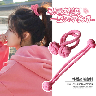 川野扎高马尾头绳女2026新款 多巴胺发饰防塌神器高弹力发圈橡皮筋