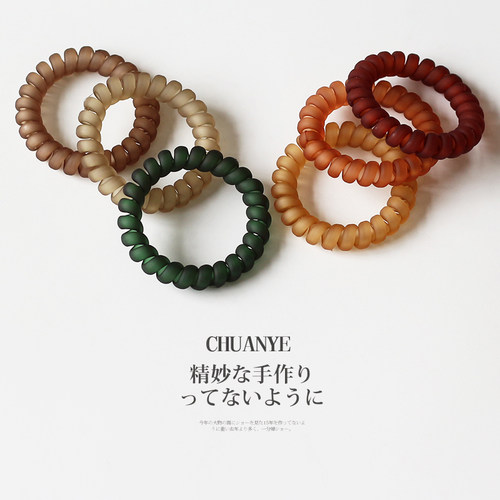 川野磨砂电话线发圈简约女头绳