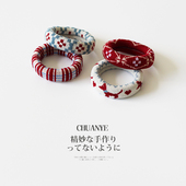 川野秋冬简约彩绘小肠发圈新款 高弹力无接缝发绳不伤发头绳女发饰