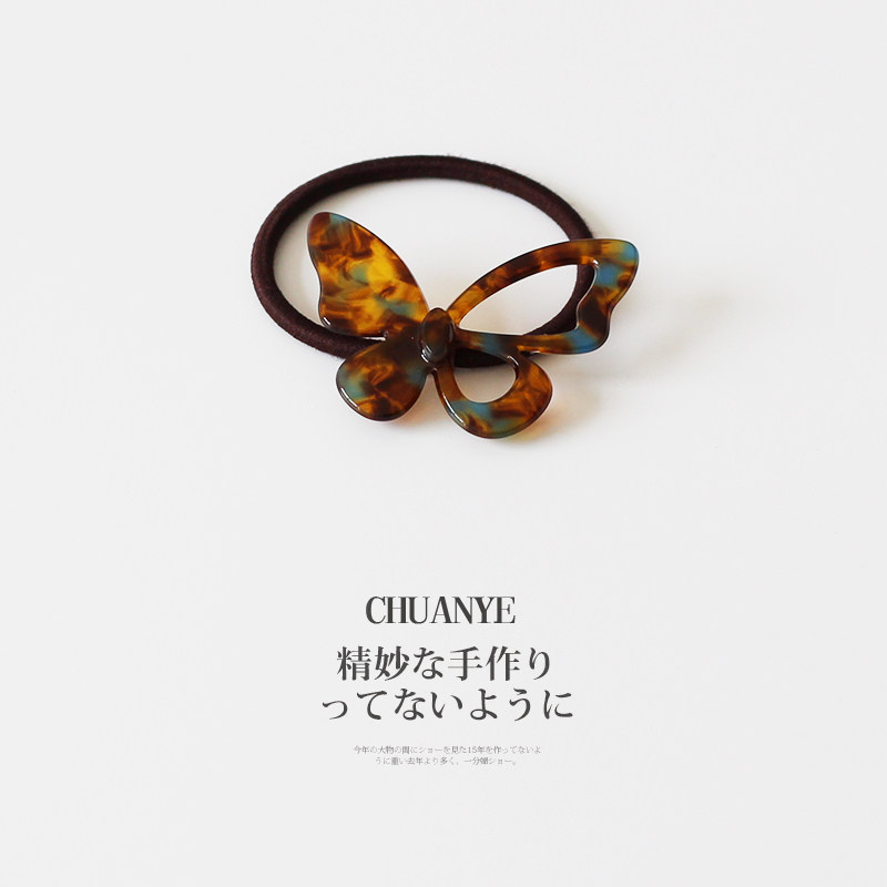 川野韩系春夏白色蝴蝶结新款发绳图片