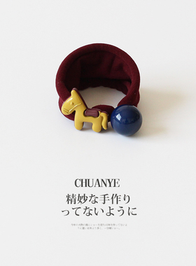 川野法式秋冬小马珠子小肠发圈女新款时尚小众高弹力耐用发绳头饰