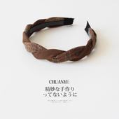 川野法式 发箍女日常外戴高颅顶发饰 个性 毛绒格纹麻花头箍新款 时尚