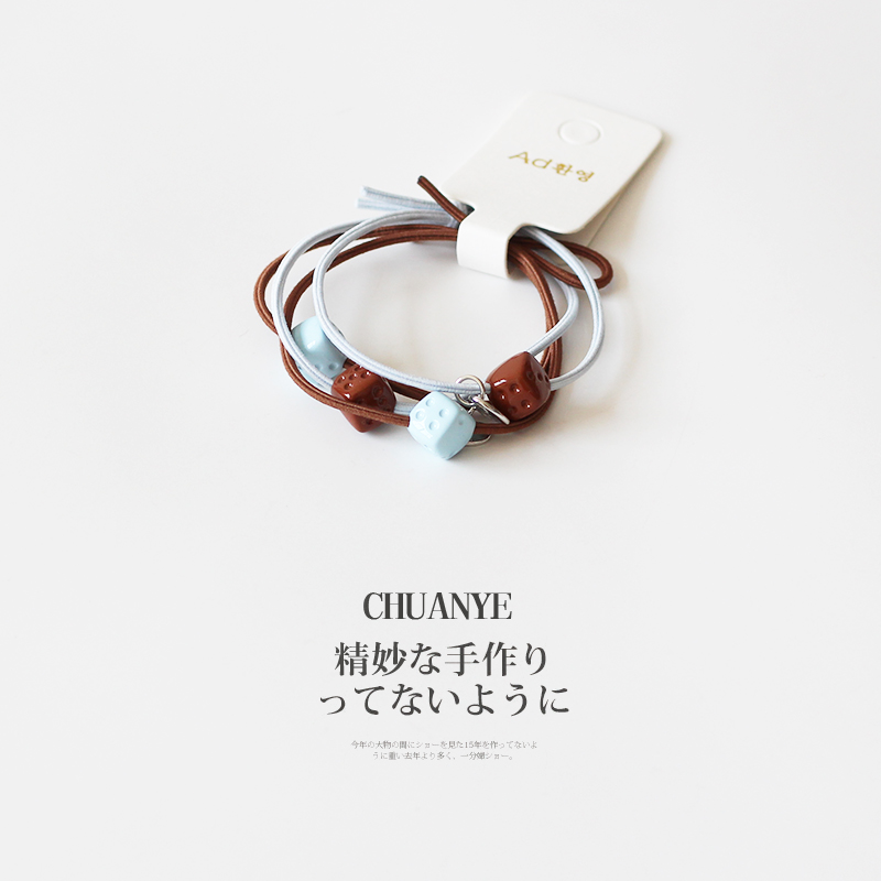 川野日韩骰子珠子小皮筋