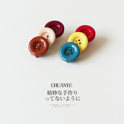 川野彩色纽扣发夹2025新款