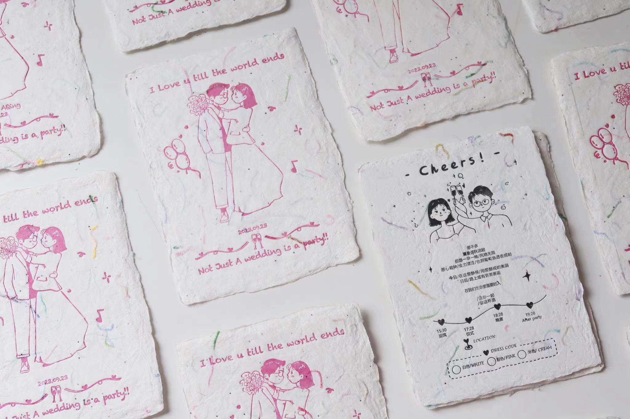 MARKYPUPPY 수제 양모 가장자리 종이 손 계정 재료 종이 청첩장 수제 종이 사용자 정의