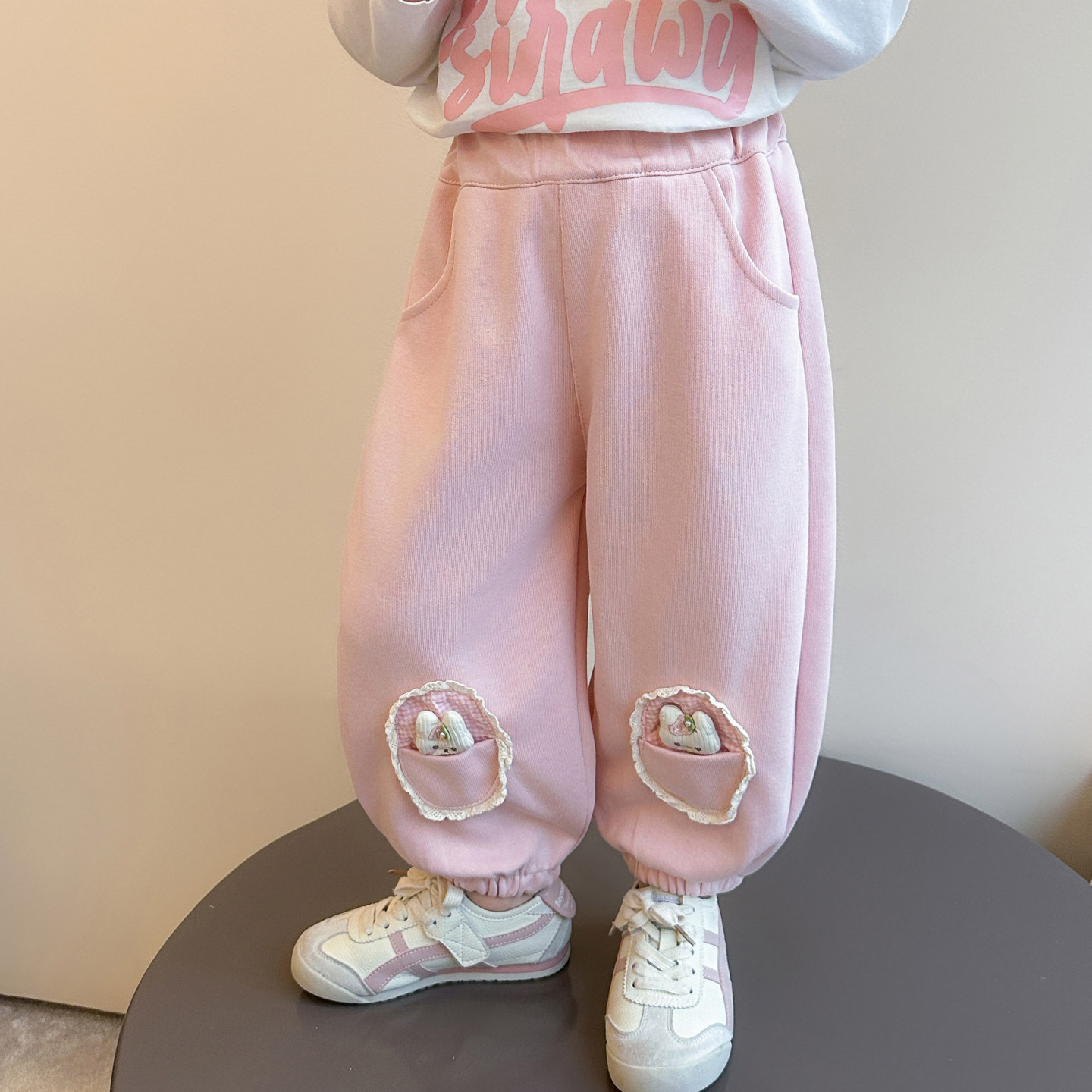 女童春装薄裤子外穿洋气宝宝休闲针织长裤儿童春秋韩版运动束脚裤,童装/婴儿装/亲子装,裤子,淘宝优惠券,粉丝福利购,淘宝优惠卷