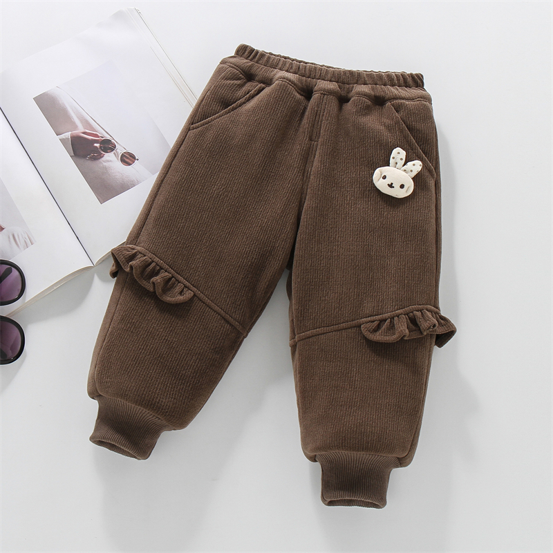 女童加绒加厚棉裤冬一条过冬卫裤