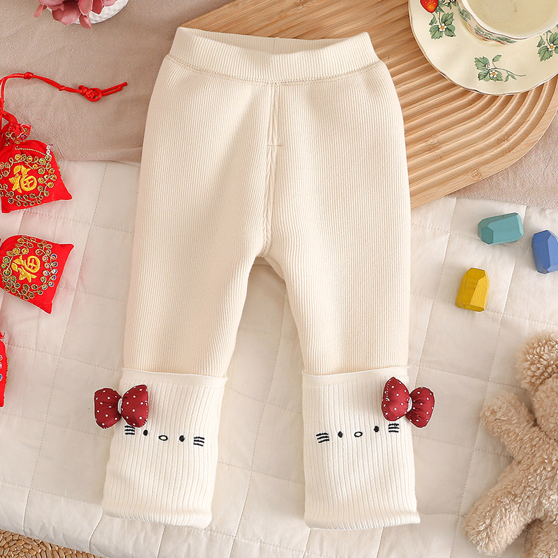 女童加绒加厚裤子秋冬宝宝一体绒无骨堆堆袜裤儿童冬季白色打底裤,童装/婴儿装/亲子装,裤子,淘宝优惠券,粉丝福利购,淘宝优惠卷