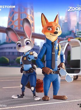 MORSTORM迪士尼疯狂动物城可动人偶盲盒朱迪尼克摆件潮玩公仔礼物