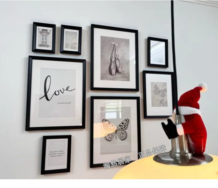 ikea宜家克诺宾 海报附框8件套小事照片墙相框相片墙装饰挂墙组合