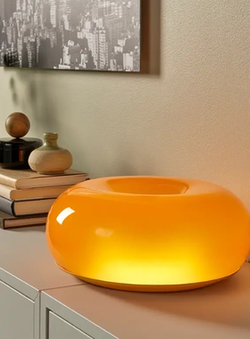 IKEA宜家  旺布利  LED台灯/壁灯 橙色 玻璃/圆形  装饰灯限量版