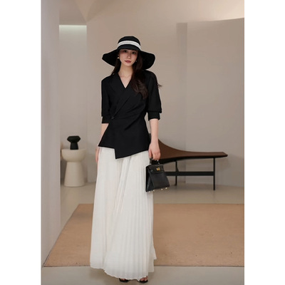 夏季新款高级感时尚大码西装套装