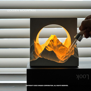 虚室生白 Golden 氛围感扩香夜灯 日照金山 设计摆件 Mountain