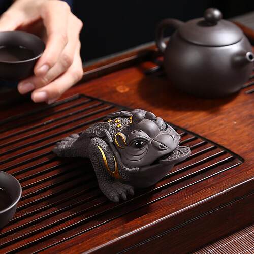 紫砂金蟾精品茶宠摆件
