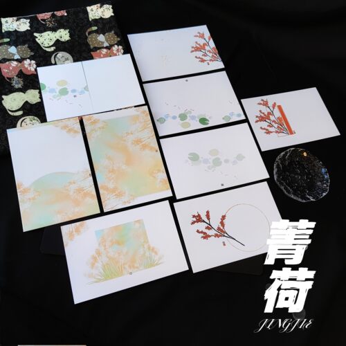 【19包邮】背景卡成品15*10CM橡皮章集章印片卡纸280克印刷品古风