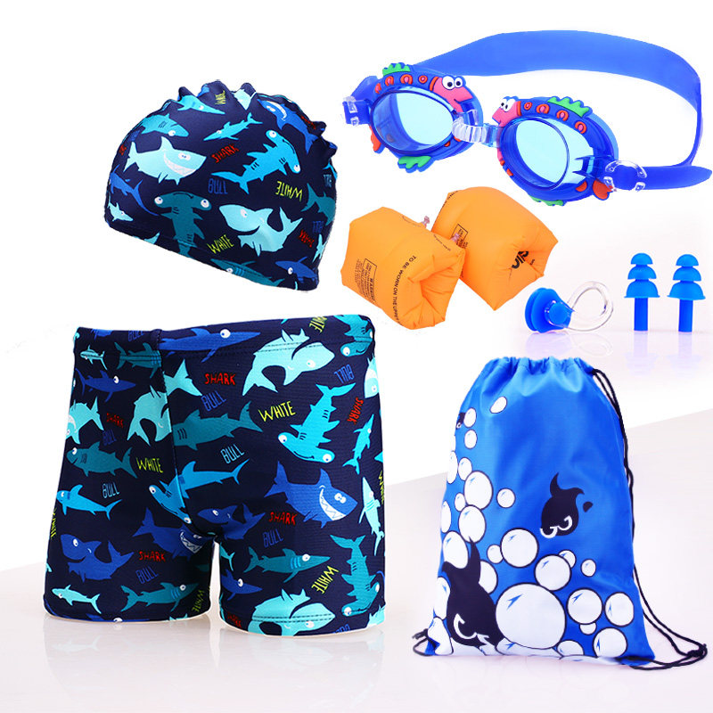 新款宝宝泳裤男童平角分体泳衣儿童小中大童男孩玩水学游泳裤速干