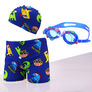 男童宝宝卡通游泳裤 包邮 帽套装 学生泳衣 大童小孩平角裤 儿童泳裤