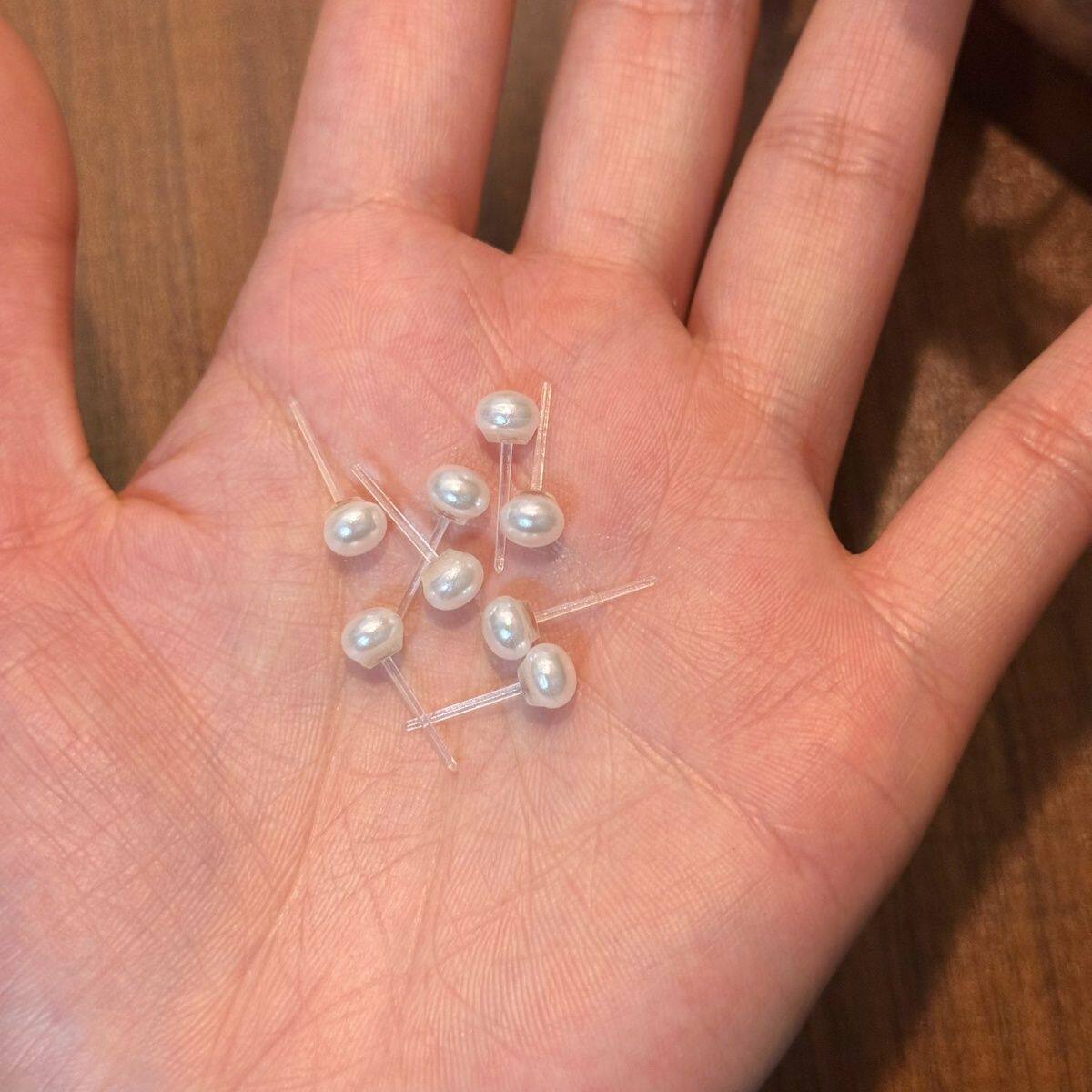 塑料珍珠耳钉耳洞百搭精致简约气质小众新款ins防过敏耳环耳饰女