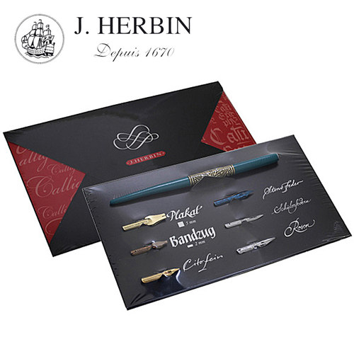 J.Herbin笔尖蘸水笔英文书法套装
