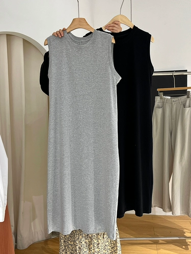 Хлопковая летняя длинная пижама без рукавов, цветное платье без рукавов, банный халат, 100% хлопок, с рукавом, оверсайз