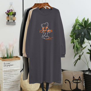 秋冬季男士长袖睡袍中长款连体睡衣大码200斤卡通浴袍一体式睡裙