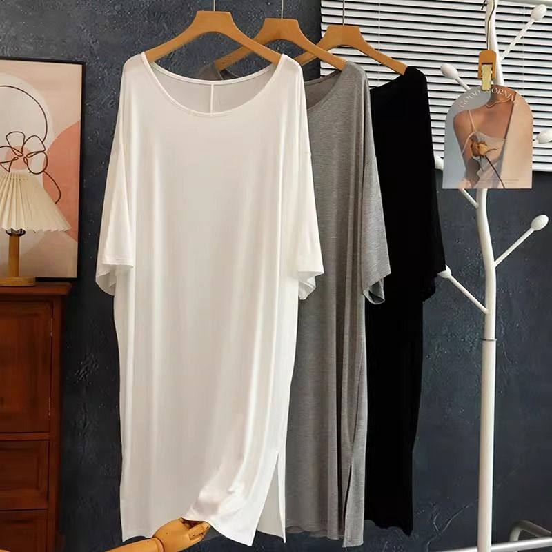 夏季男士莫代尔睡裙薄款短袖宽松大码浴袍高级感圆领中长款睡袍潮,女士内衣/男士内衣/家居服,睡袍/浴袍,淘宝优惠券,粉丝福利购,淘宝优惠卷