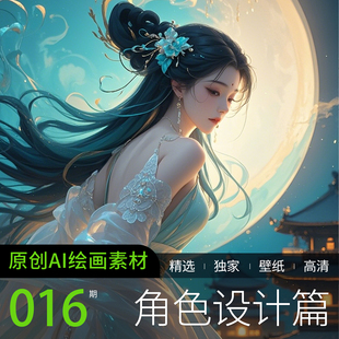 AI绘画参考高清美女动漫角色设计游戏嫦娥仙素材图片手机电脑壁纸