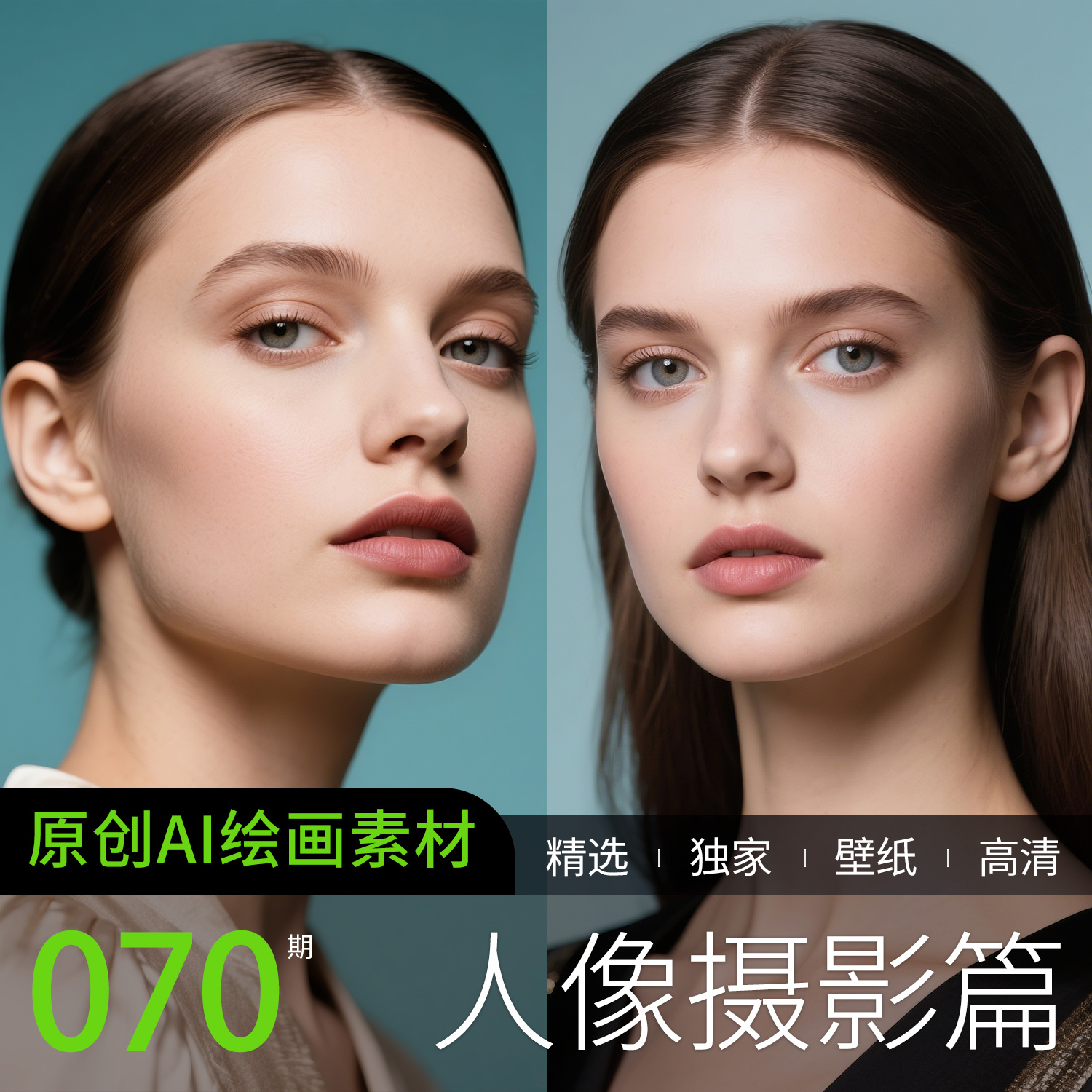 AI绘画精选写真人高清平面女模特欧美现代写实摄影短视频素材图片