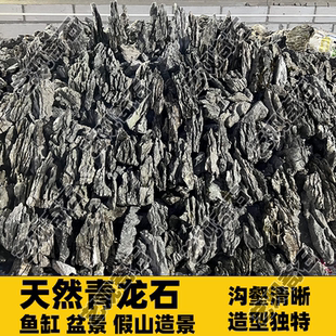 青龙石鱼缸造景真石头溪流缸山峰景观峡谷微景观盆景松皮石英德石