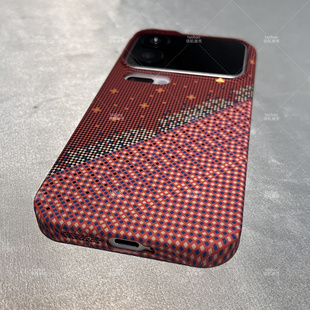 磁吸红色拼接色星光鎏金凯夫拉纹理适用IQOO15手机壳vivo X300pro碳纤维纹磨砂全包轻薄不挡广角大孔高级感潮