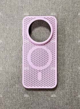 ins淡雅紫色镂空磁吸蜂窝网孔散热适用iPhone 17pro max手机壳16苹果15透气防滑14Plus大孔12亚克力13磨砂11
