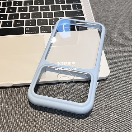 ins奶蓝色简约大视窗Y600适用VIVO S60手机壳S50PRO MINI亚克力V30透明镜头70/S20软X300全包X200/S19防摔S17