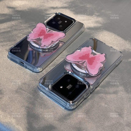 蝴蝶K70小米13手机壳14磁吸支架K60至尊版12T红米Note7镜面8补妆12女11防摔13pro+全包K50软硅胶9新爆款创意