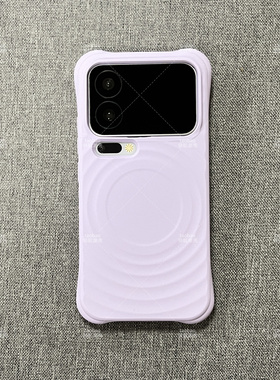 ins温柔浅紫色牛角波漾水波纹磁吸15小米17PROMAX手机壳13适用14高级感Mi17pro液态硅胶带挂孔软糯网红磨砂女