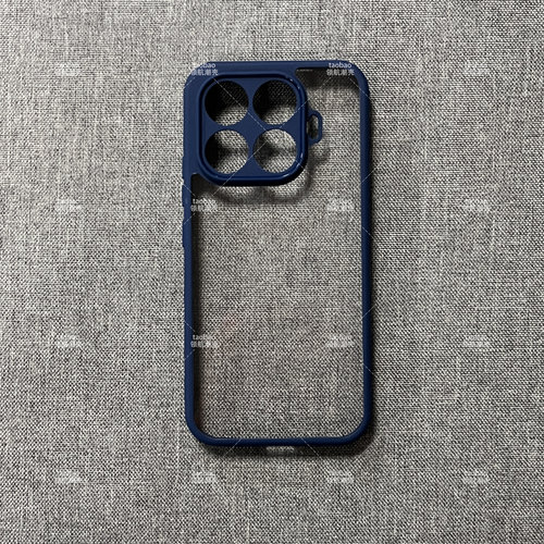 简约高级深蓝色亚克力透明Find X9适用OPPO Reno15c/14/13PRO/12F手机壳K12s软边K13TURBO全包A3防摔5/6/8/2