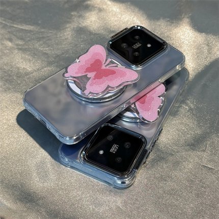 磁吸闪粉蝴蝶支架FindX7适用OPPO Reno10手机壳11新款A2水波纹电镀银色FINDX6高级X5简约PRO全包A72防摔女爆