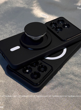 磨砂炭黑色适用K70红米k60小米14/13T手机壳11磁吸Civi4/NOTE 13PRO男11/10/9硅胶K40支架K30S至尊版K50女k20