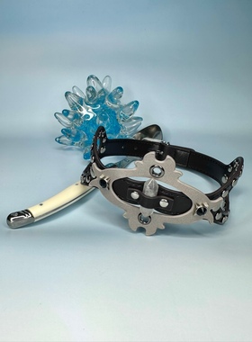 ALISA能量 原创设计项圈皮革pu天然水晶choker短款项链铆钉朋克黑