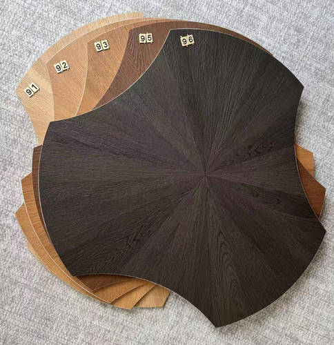 600*520荷叶荷花柳叶扇形木纹砖仿木地板客厅服装店餐厅民宿瓷砖
