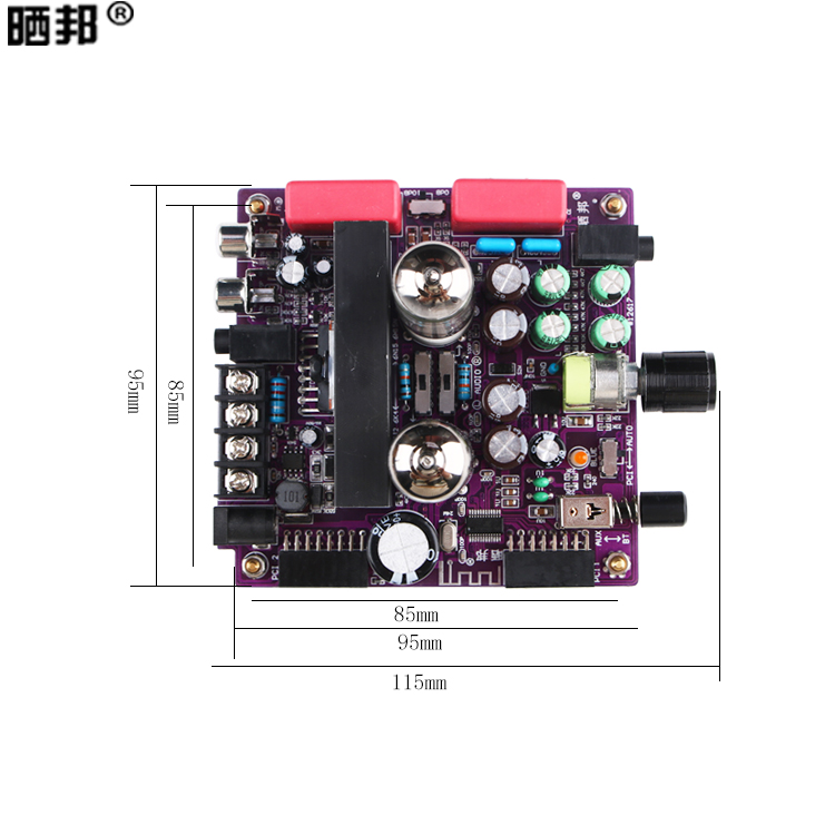 蓝牙5.0胆机功放前胆后石机电子管前级TDA7377后级2.0双声道2*35W