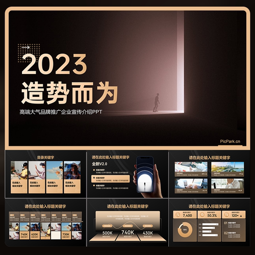 21页2024黑金高端大气品牌推广企业宣传介绍PPT模板