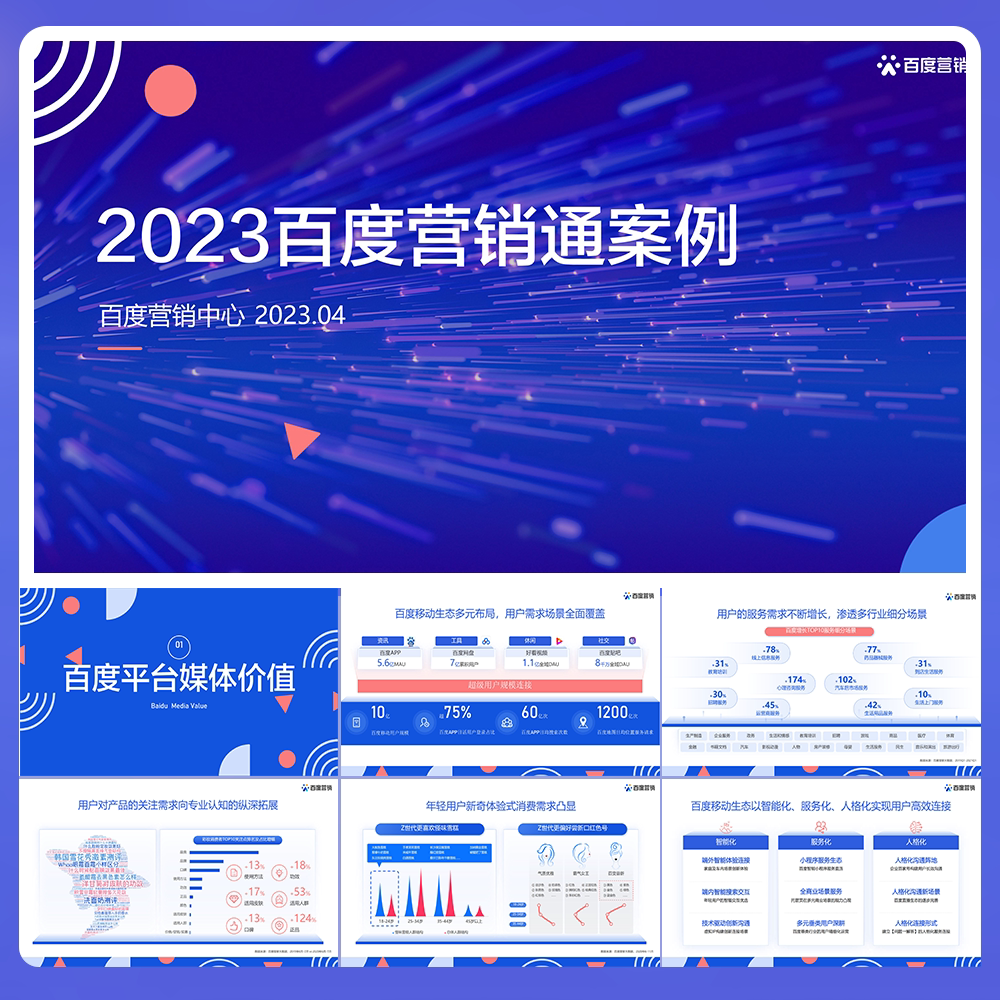 某度蓝色全景商业动能计划书营销通案65页ppt模版