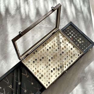 饰品首饰盒大容量展示架新品宽戒指长耳环耳线百位盒孔式耳钉收纳