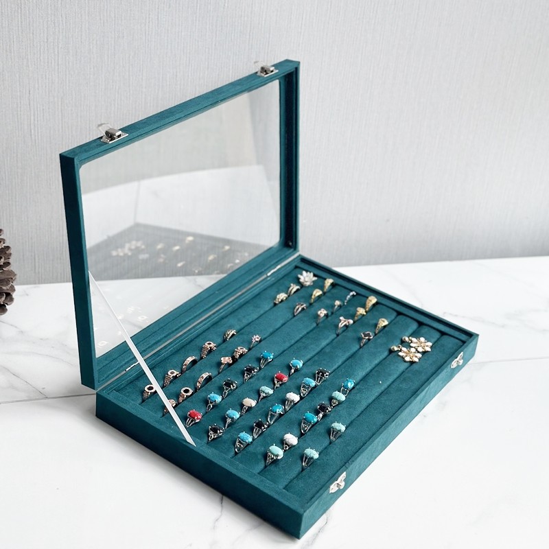 防尘带盖百位戒指展示盒耳环耳钉收纳盒戒指首饰箱展会陈列道具架,饰品/流行首饰/时尚饰品新,首饰箱,淘宝优惠券,粉丝福利购,淘宝优惠卷