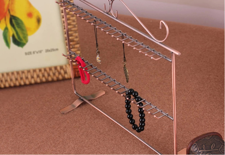 크리 에이 티브 휴대 전화 펜던트 키 체인 디스플레이 랙 귀걸이 쥬얼리 회전 랙 다목적 쥬얼리 랙 40 후크 더블 레이어 교수형 랙