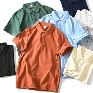 口马球衫 欧货液氨冰丝珠地混纺polo衫 t恤收袖 翻领长袖 男休闲工装