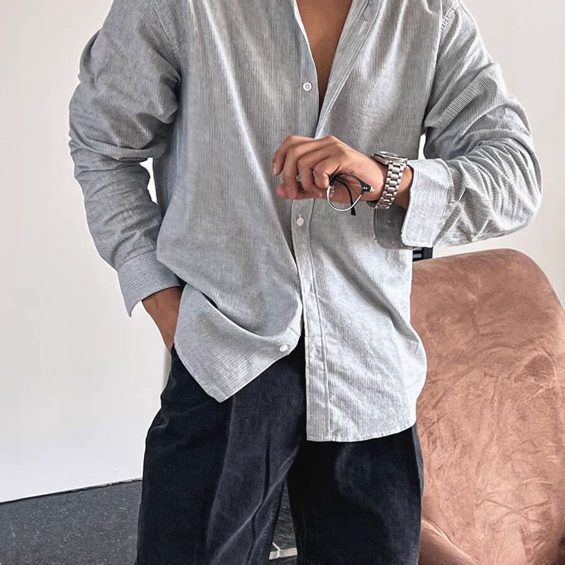 美式棉麻衬衫修身长袖防晒开衫